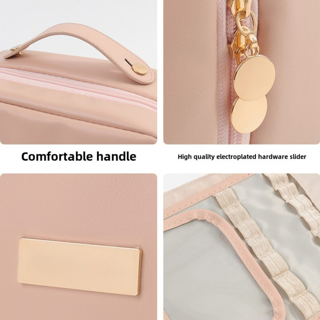 Makeup Bag Organizers, PU Square Portable Cosmetic Bag, Cosmetic Storage Bag, Portable Travel Large-capacity Wash Bag, Makeup Bag with Compartments,